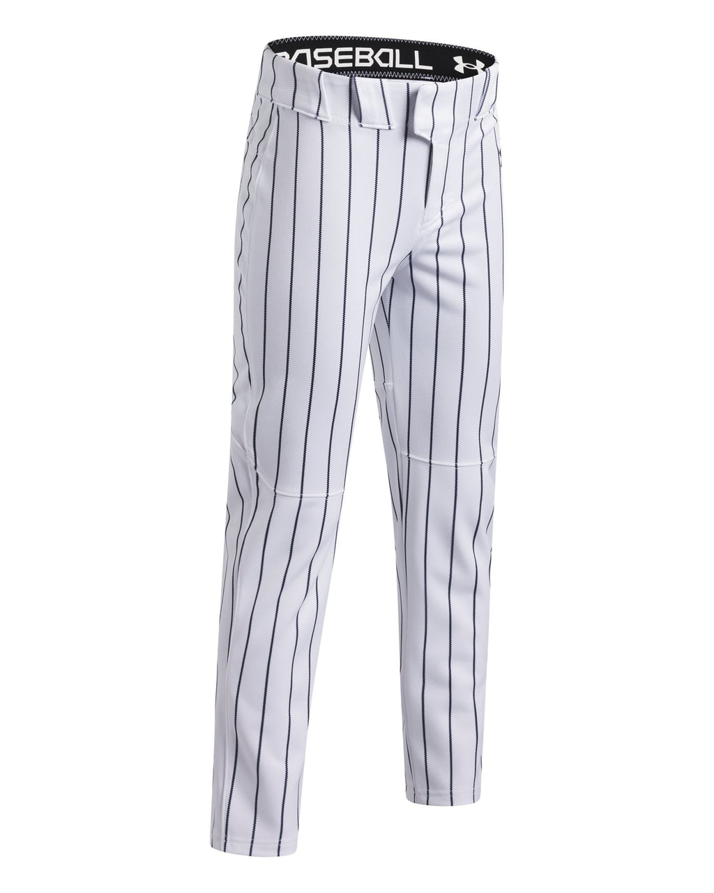 UA Utility Pro Pinstripe Tapered Boys' Baseball Pants - White