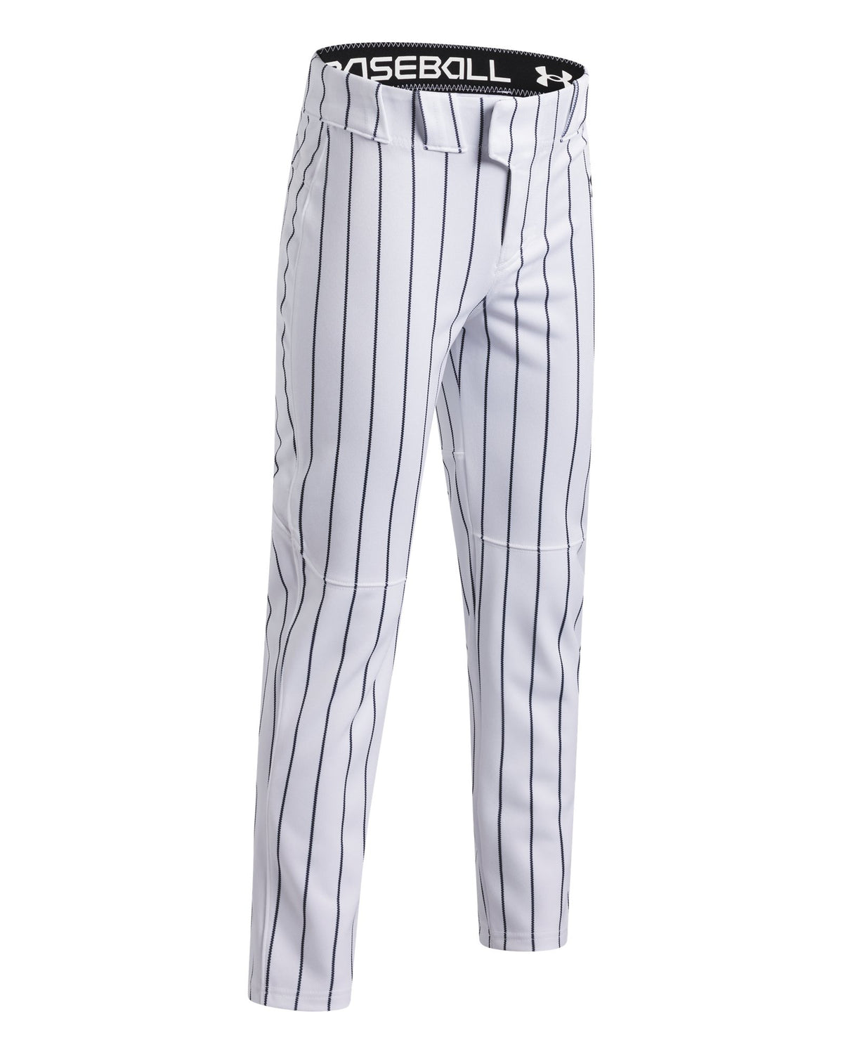 UA Utility Pro Pinstripe Tapered Boys' Baseball Pants - White