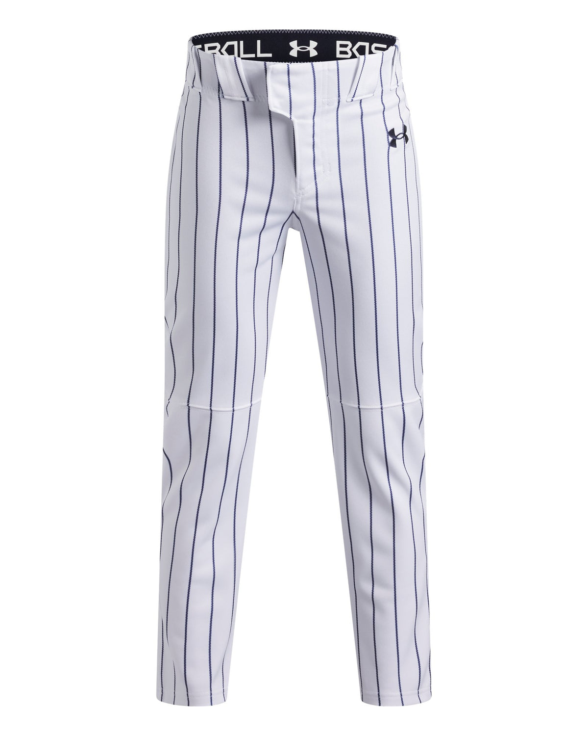 UA Utility Pro Pinstripe Tapered Boys' Baseball Pants - White