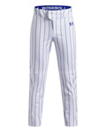 UA Utility Pro Pinstripe Tapered Boys' Baseball Pants - White