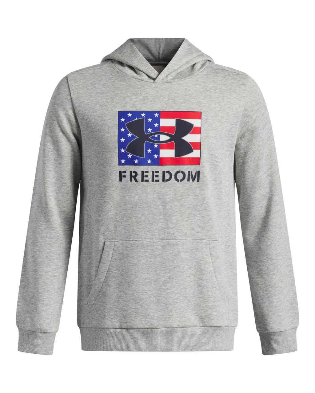 UA Freedom Big Flag Logo Boys' Hoodie - Gray