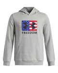 UA Freedom Big Flag Logo Boys' Hoodie - Gray