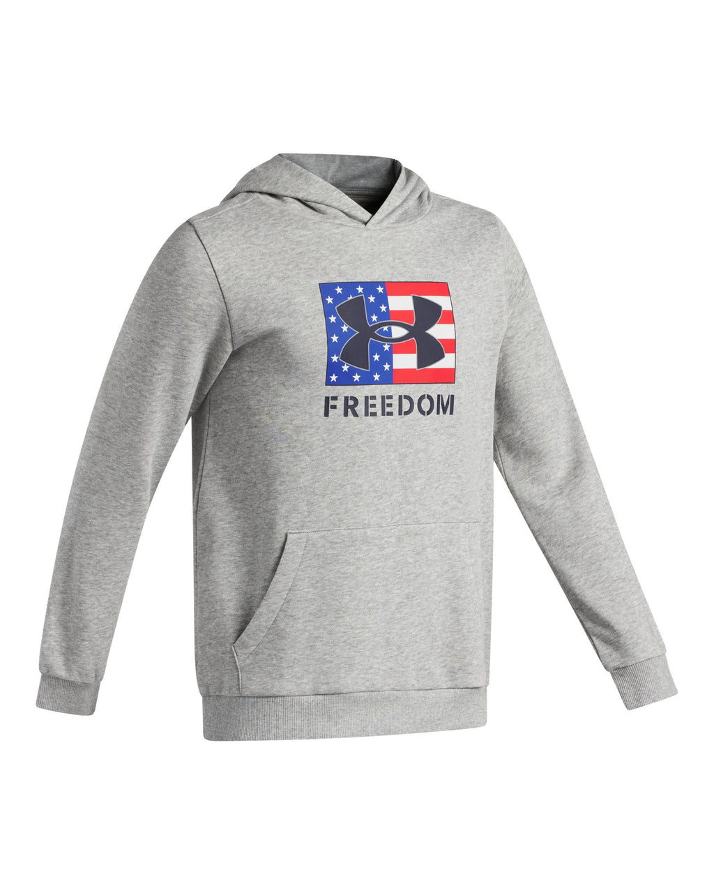 UA Freedom Big Flag Logo Boys' Hoodie - Gray