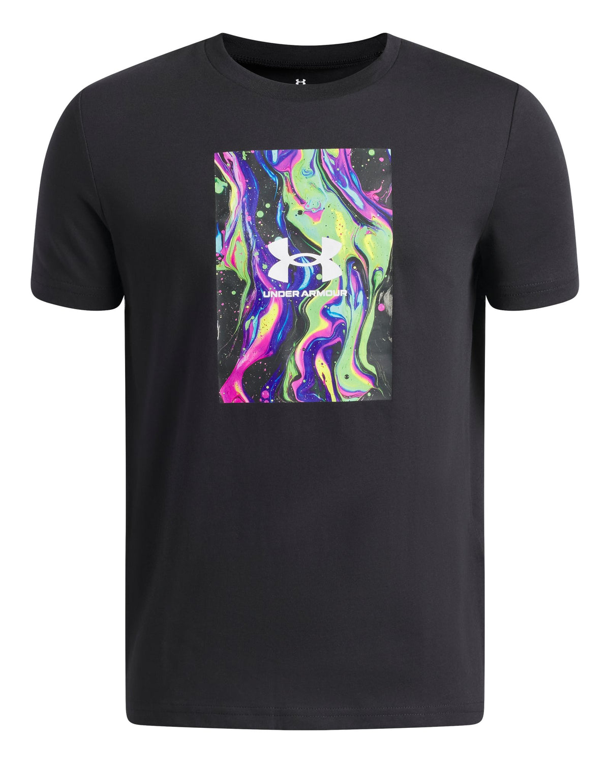 UA Multi Color Photo Boys' Short Sleeve - Black
