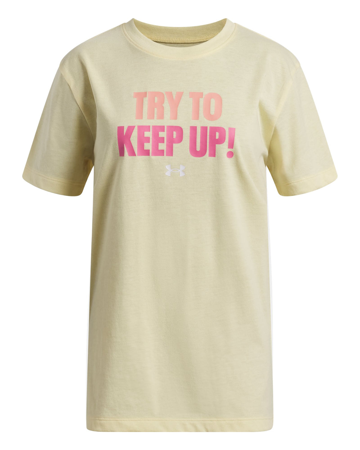 UA Verbiage Girls' Oversized Short Sleeve - Yellow