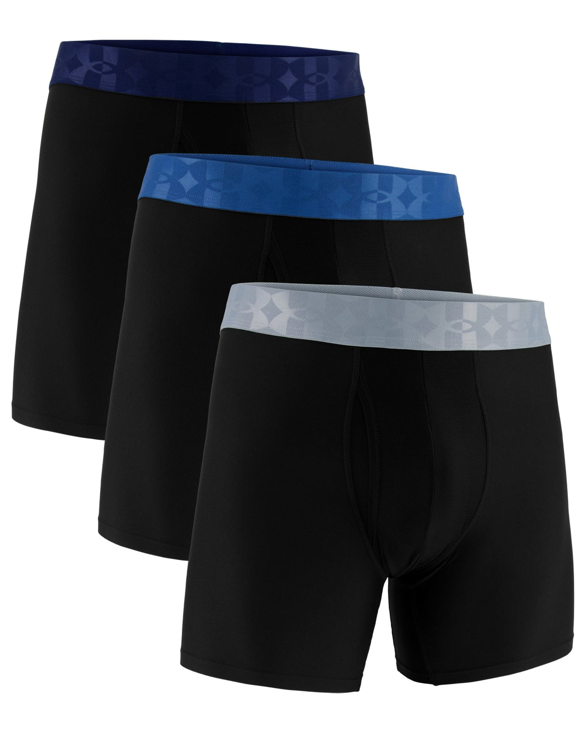 UA Performance Tech Mesh Printed Waistband Men's 6" 3-Pack Boxerjock® - Black
