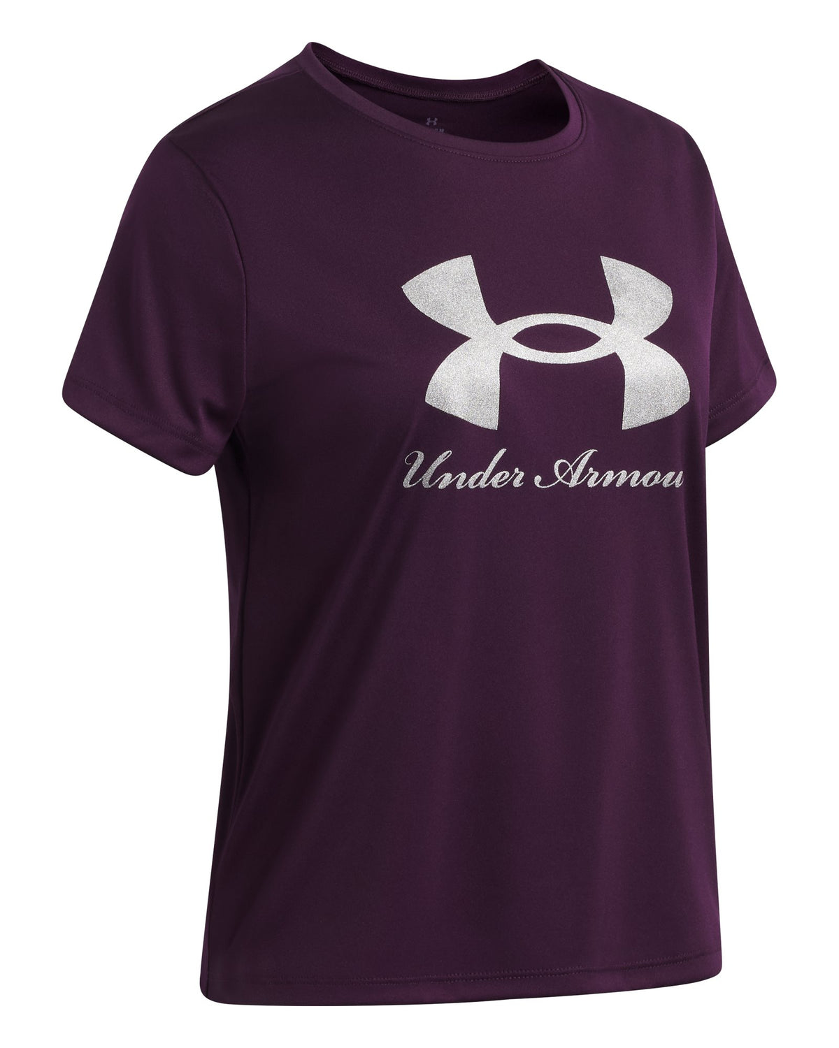 UA Tech™ Big Logo Shimmer Graphic Girls' Short Sleeve - Purple