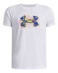UA Slam Logo Boys' Short Sleeve - White