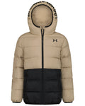 UA Pronto Colorblock Boys' Puffer Jacket - Brown