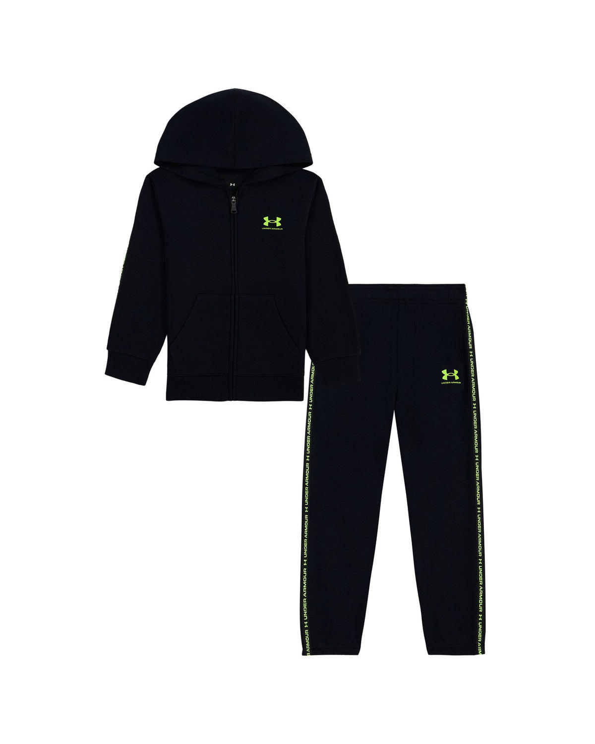 UA Rival Logo Tape Trim Little Boys' Set - Black