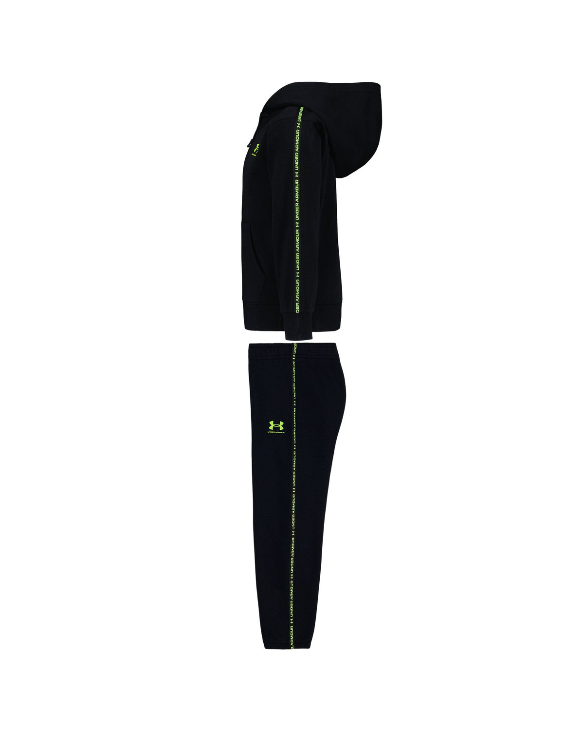 UA Rival Logo Tape Trim Little Boys' Set - Black