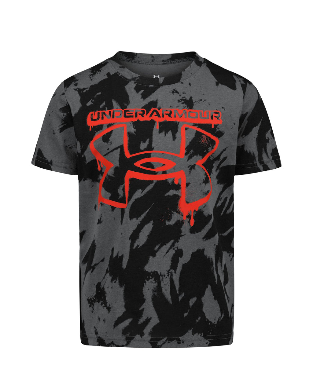 UA Plume Wave Print Logo Little Boys' T-Shirt - Black