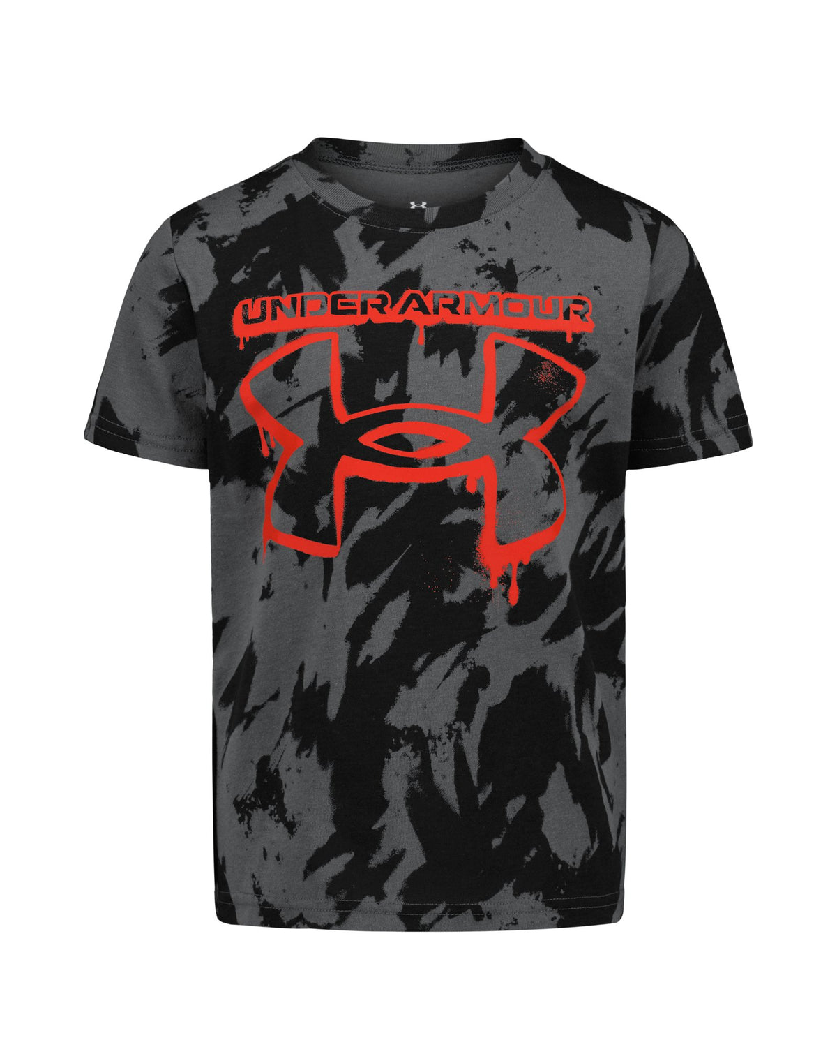 UA Plume Wave Print Logo Little Boys' T-Shirt - Black