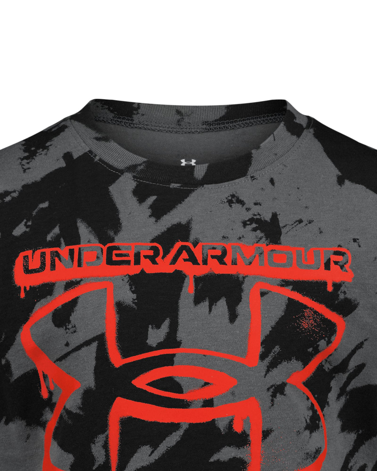 UA Plume Wave Print Logo Little Boys' T-Shirt - Black