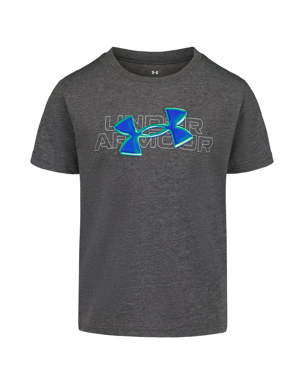 UA Puff Chrome Logo Little Boys' Short Sleeve - Gray