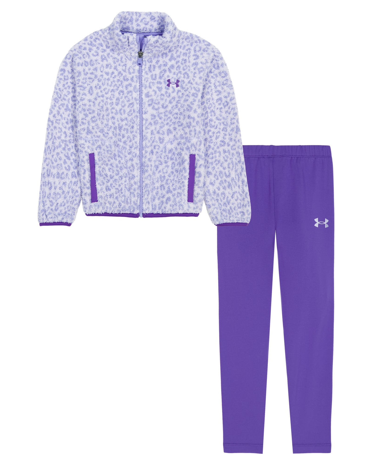 UA Sherpa Little Girls' Full-Zip & Leggings Set - Purple
