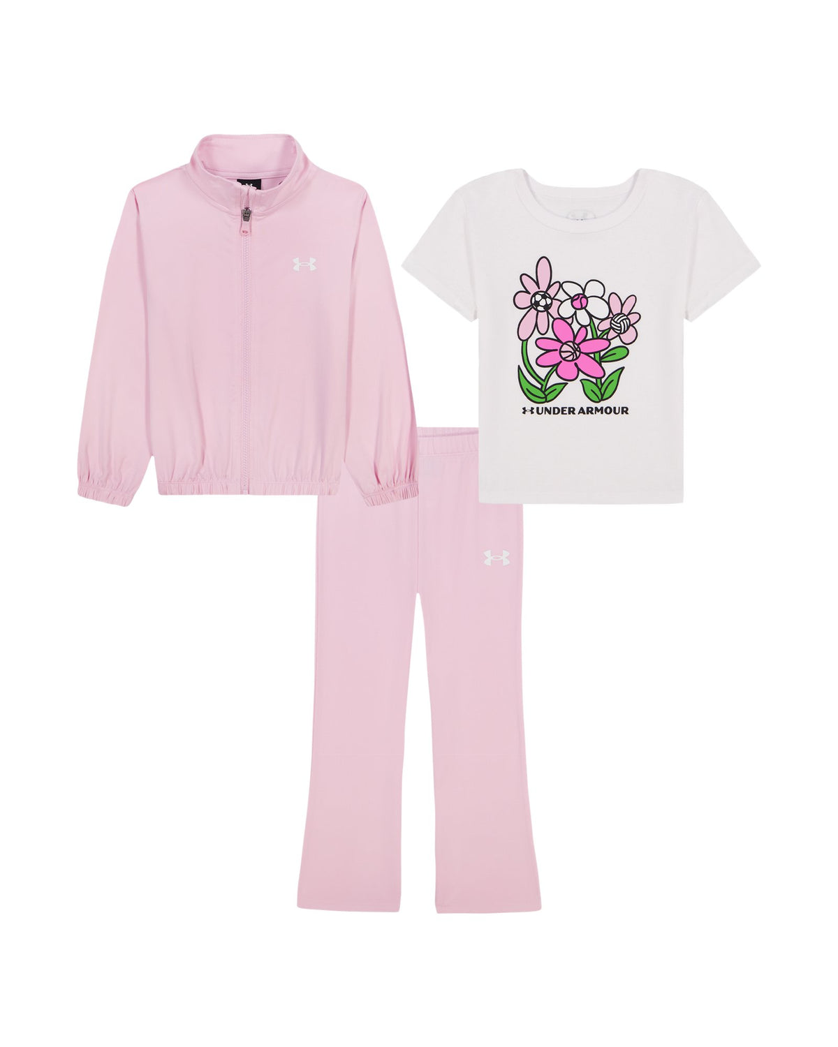 UA Stretch Jersey Little Girls' 3-Piece Set - Pink