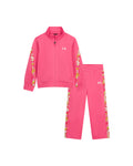 UA Rival Print Trim Tricot Little Girls' Track Set - Pink