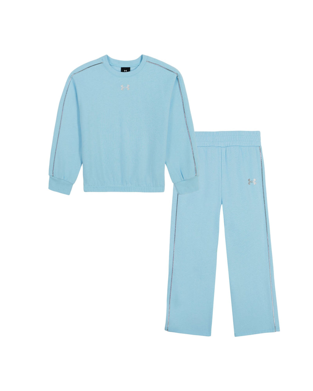 UA Rival Fleece Lurex Piping Little Girls' Set - Blue