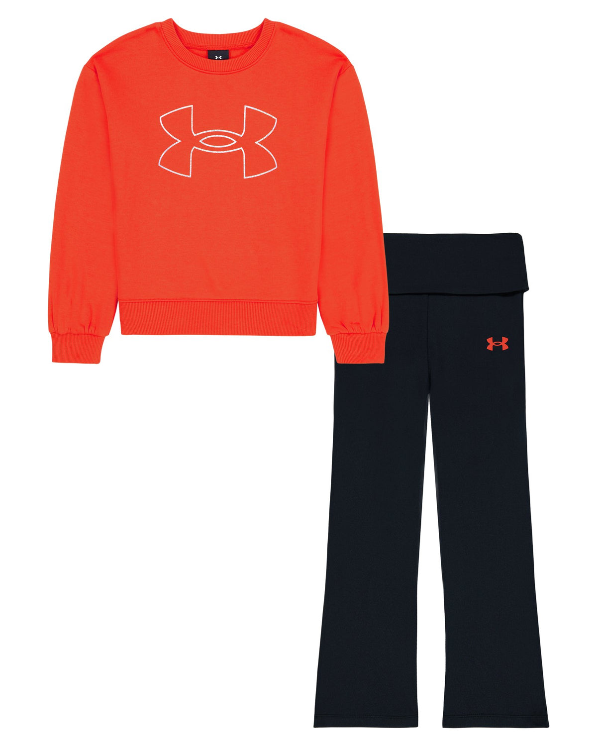 UA Rival Fleece Logo Little Girls' Set - Red