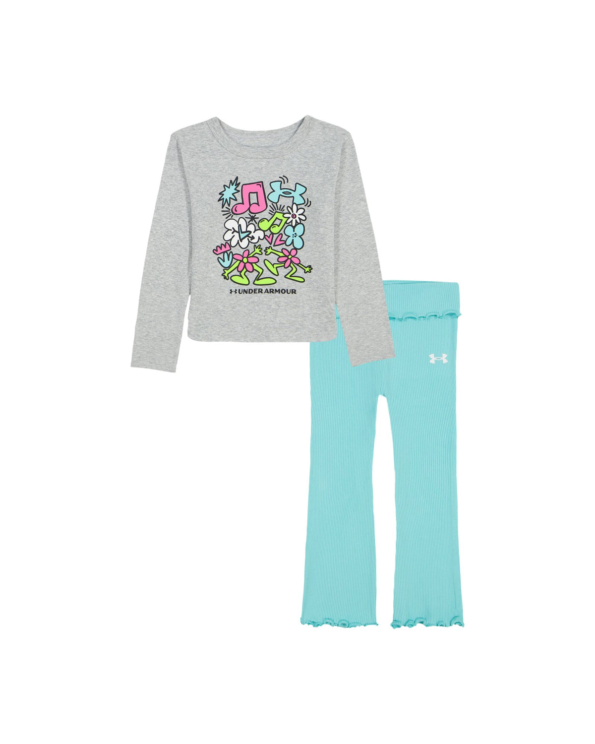 UA Dance Little Girls' Yoga Pants Set - Gray