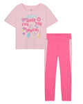 UA Colorblock Little Girls' T-Shirt & Leggings Set - Pink