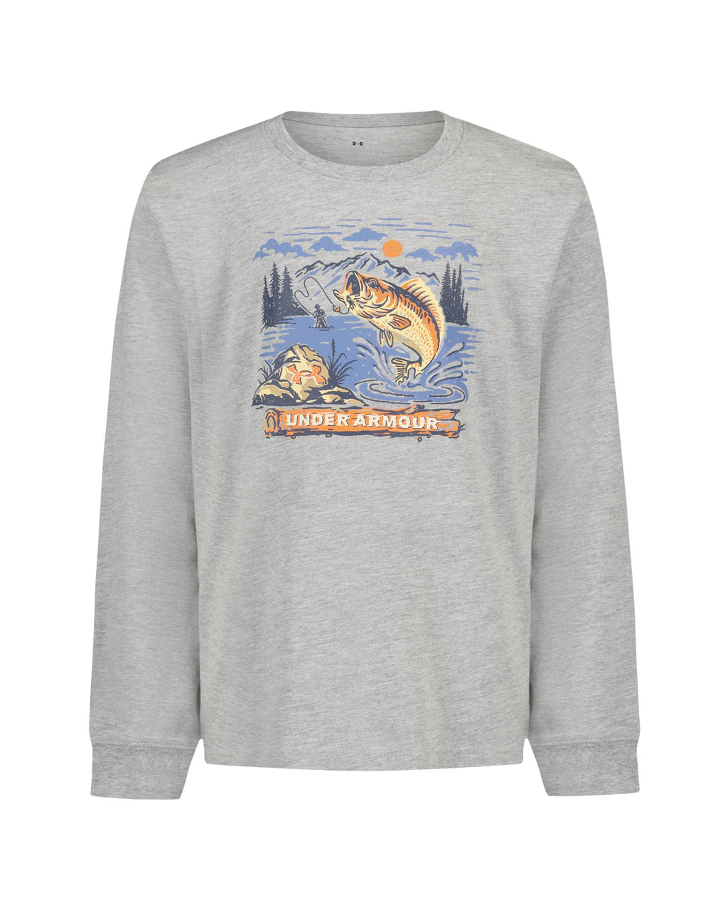 UA Hooked Cuff Boys' Long Sleeve - Gray