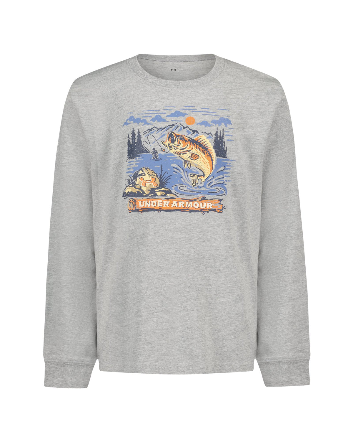 UA Hooked Cuff Boys' Long Sleeve - Gray
