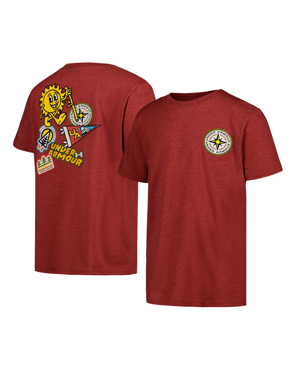 UA ODE Patches Boys' Short Sleeve - Red