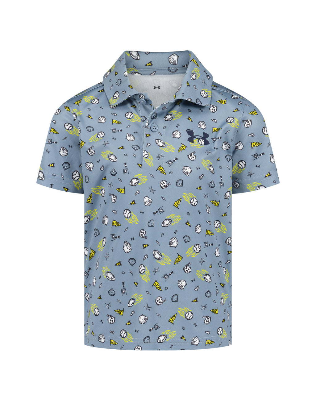 UA Matchplay Printed Boys' Polo - Blue