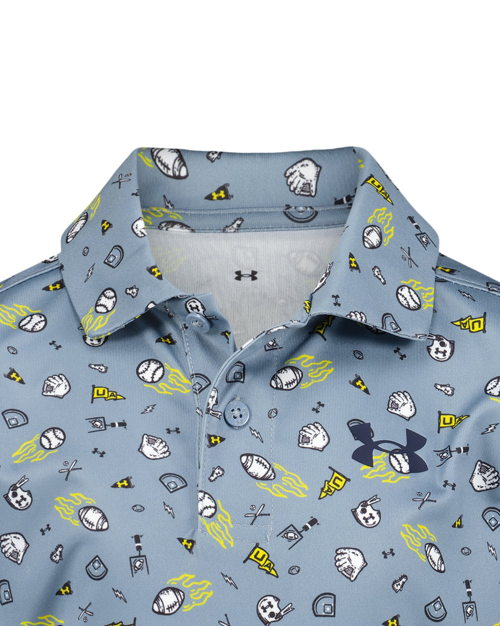 UA Matchplay Printed Boys' Polo - Blue