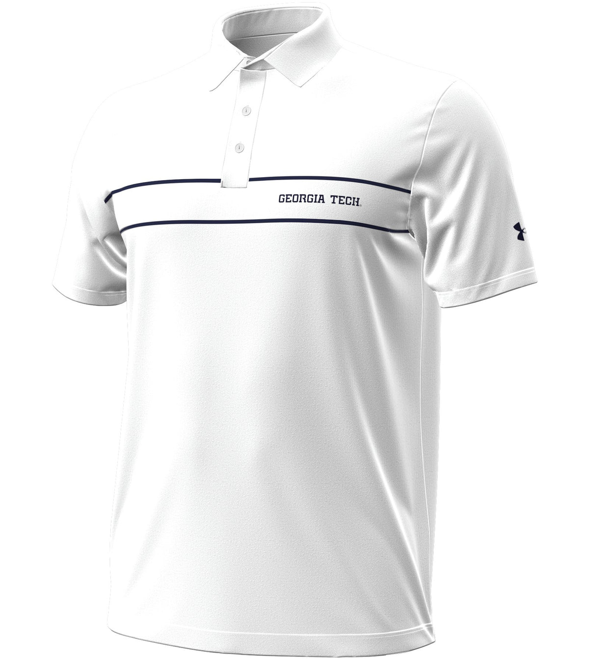 UA Playoff Chest Stripe Collegiate Men's Polo - White