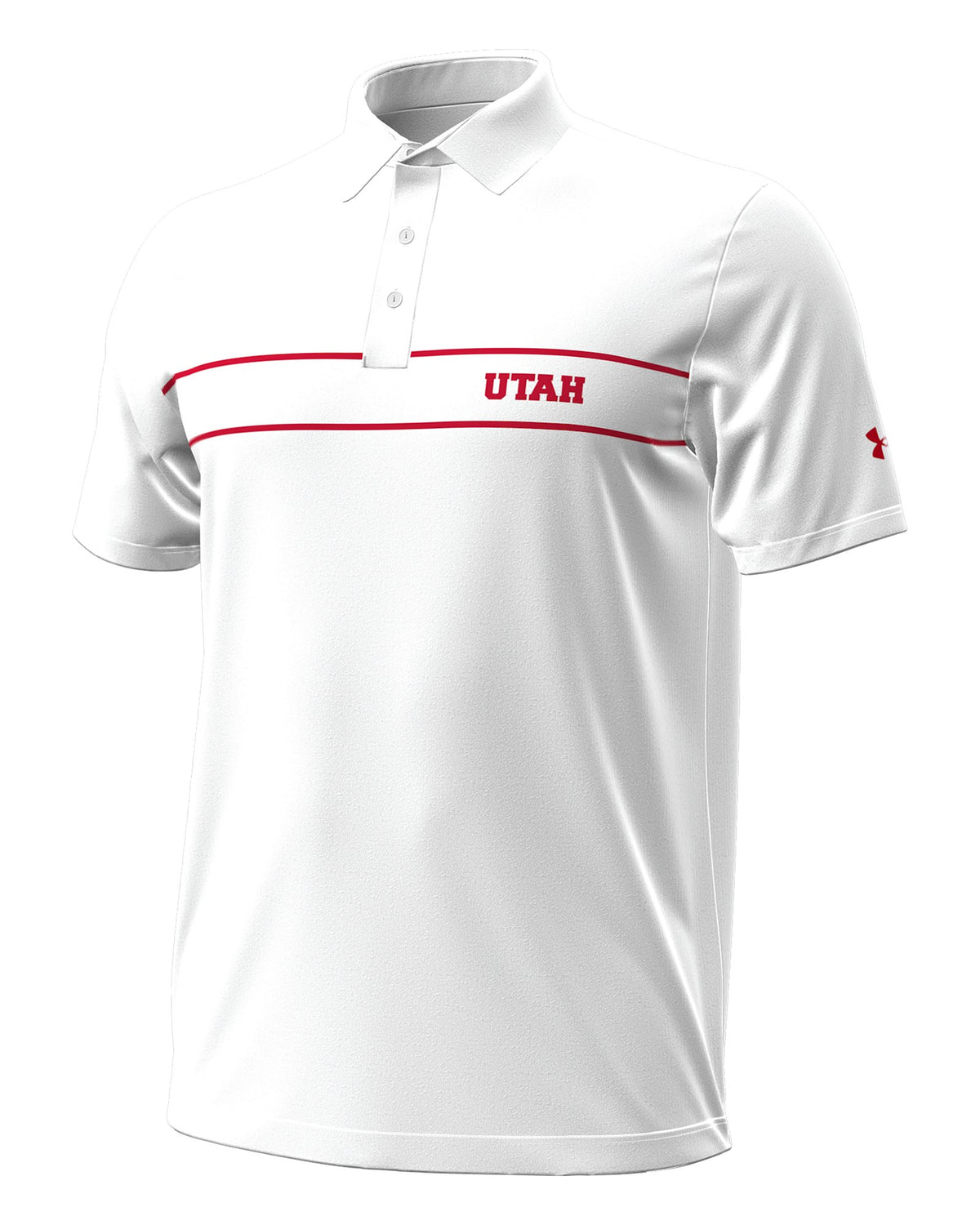 UA Playoff Chest Stripe Collegiate Men's Polo - White