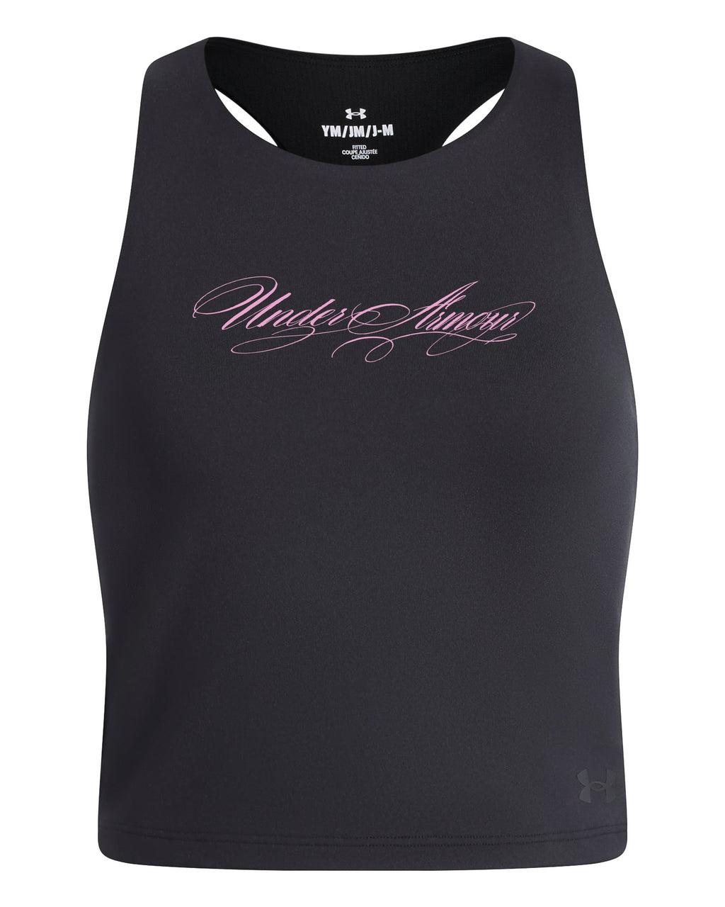 UA Motion Foil Girls' Crop Tank - Black