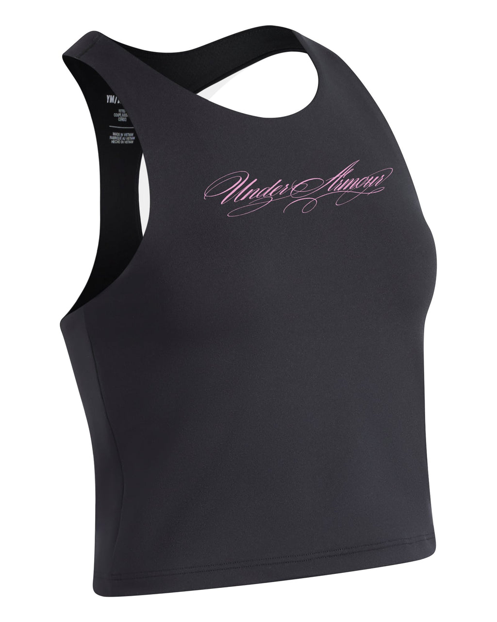 UA Motion Foil Girls' Crop Tank - Black