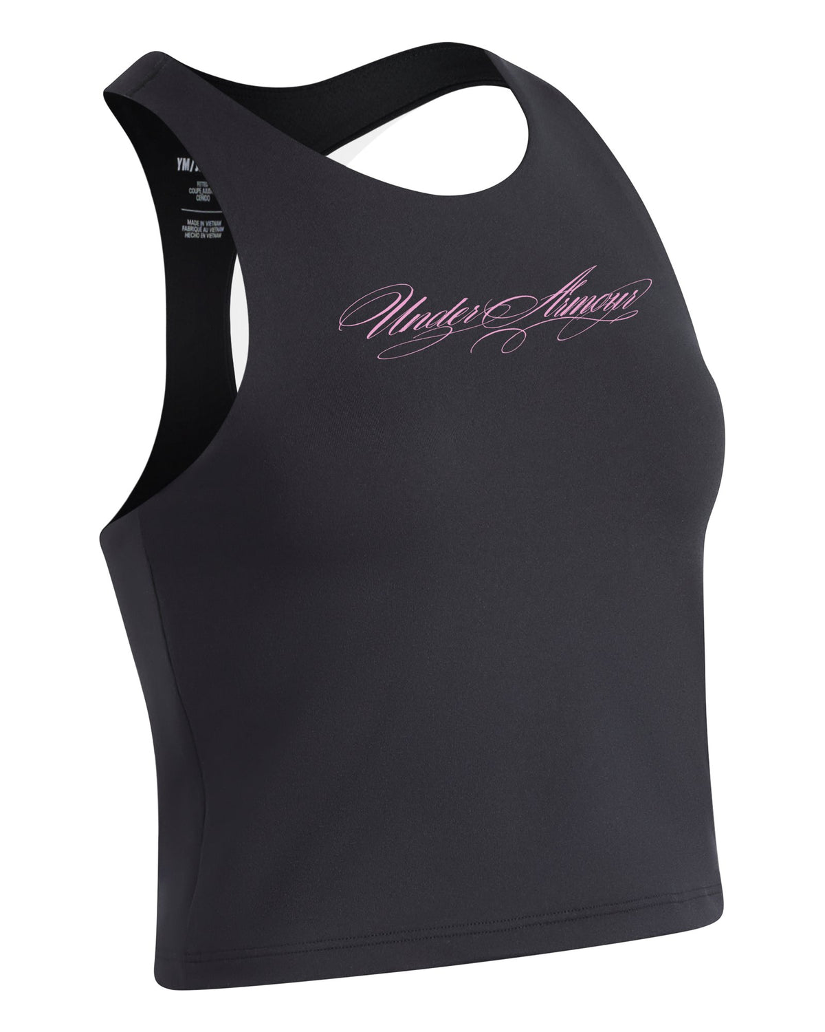 UA Motion Foil Girls' Crop Tank - Black