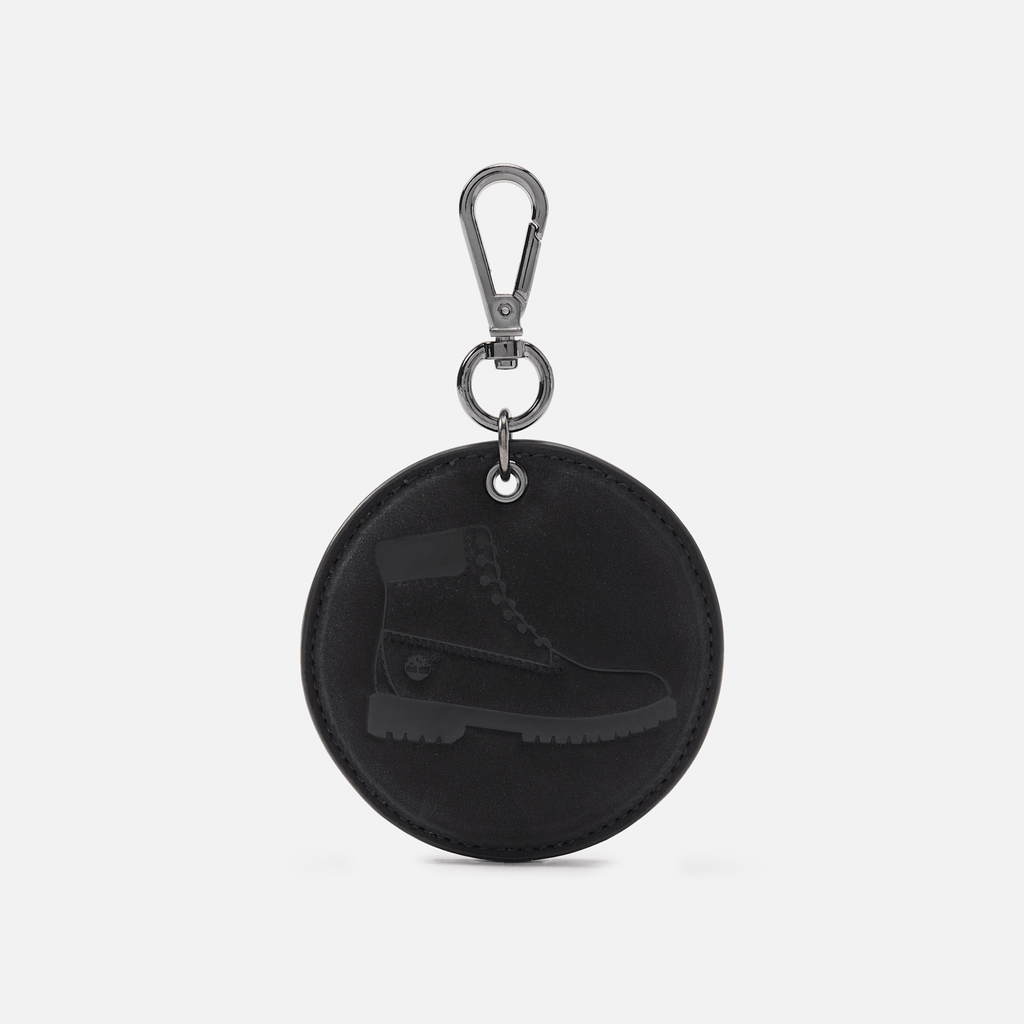 Round 2Sided Leather Key Ring TBL Jet Black ALT1