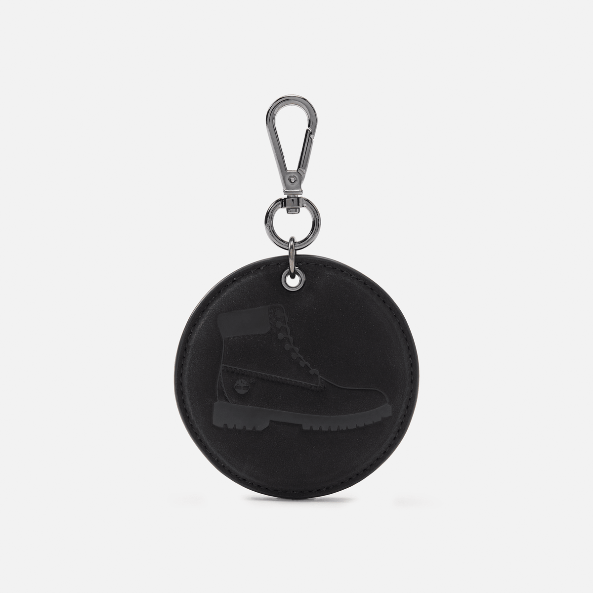 Round 2Sided Leather Key Ring TBL Jet Black ALT1