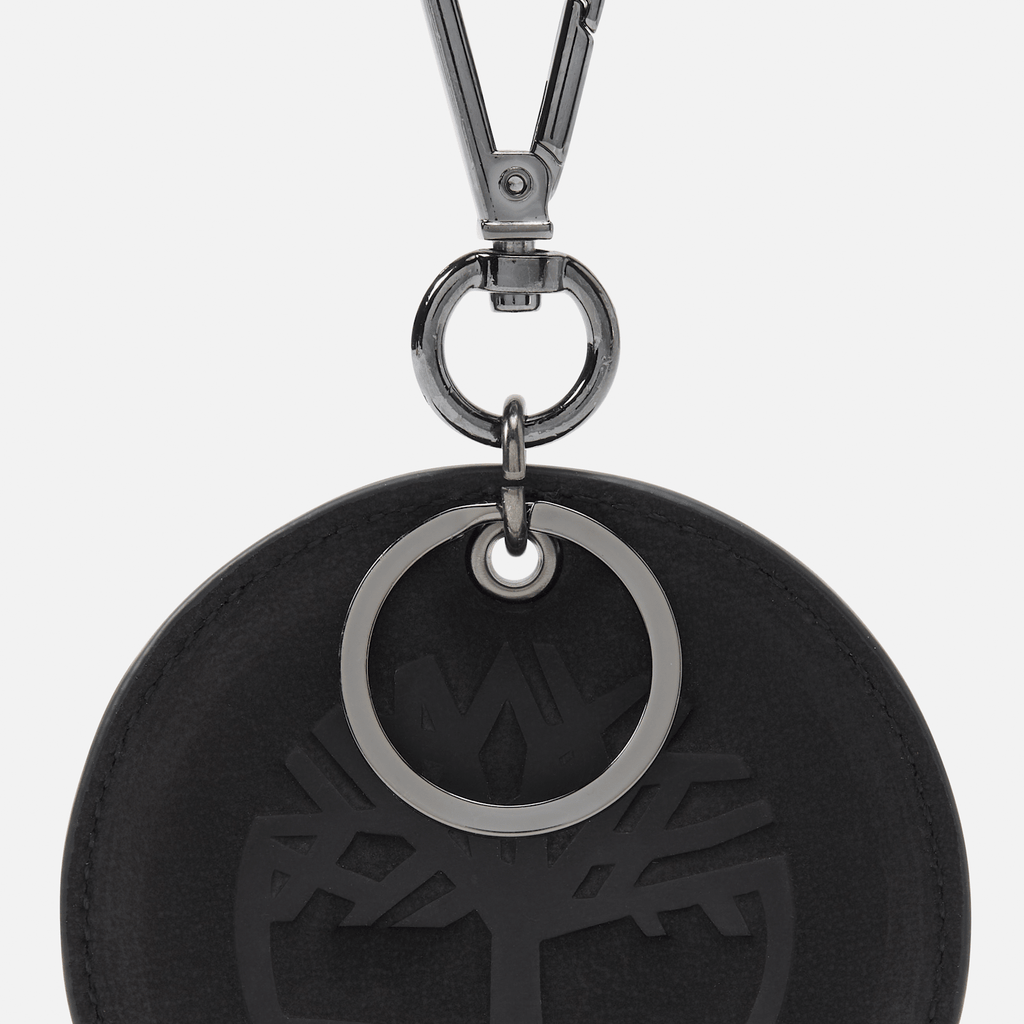 Round 2Sided Leather Key Ring TBL Jet Black ALT2