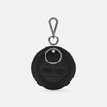 Round 2Sided Leather Key Ring TBL Jet Black HERO