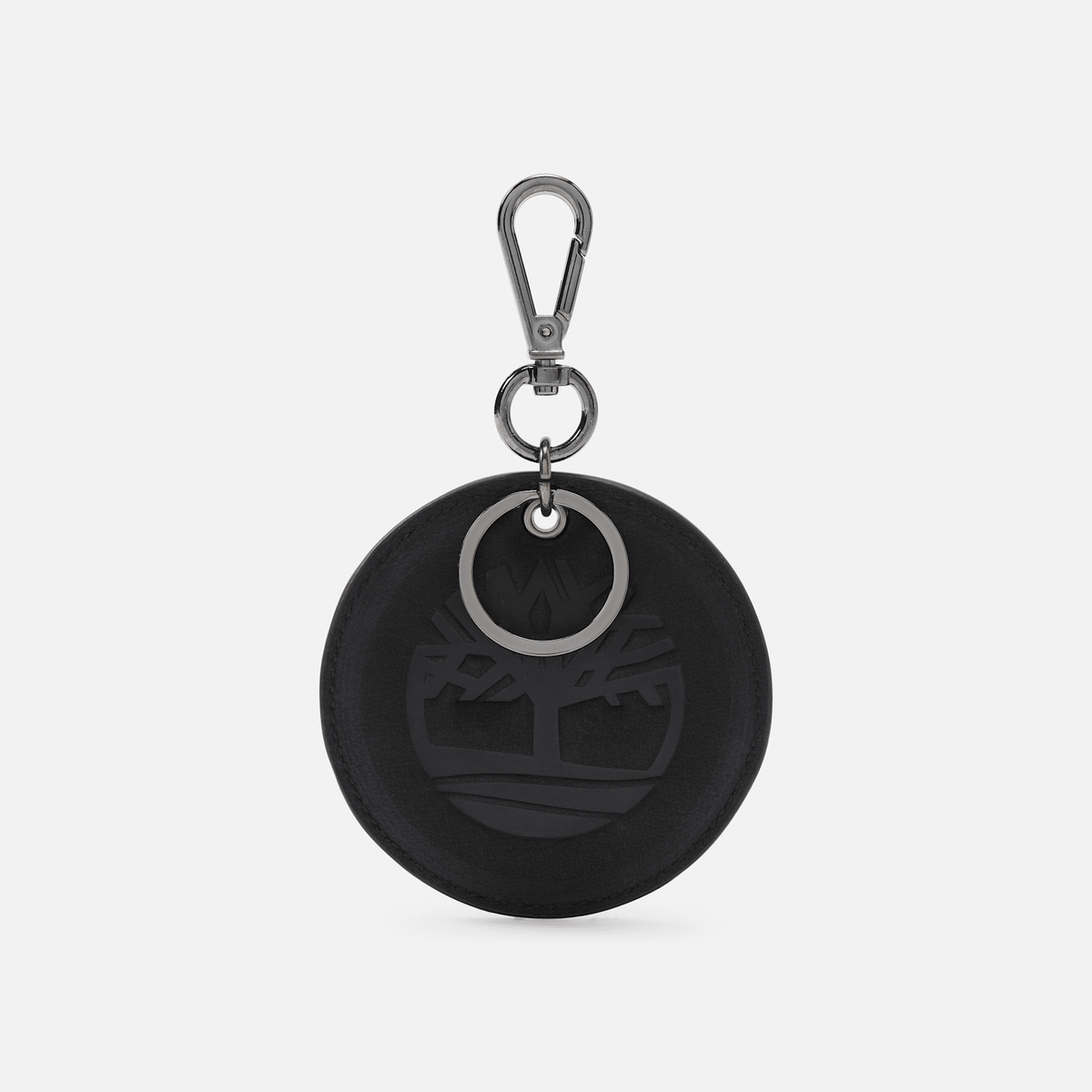 Round 2Sided Leather Key Ring TBL Jet Black HERO