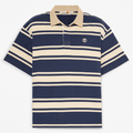 Striped ShortSleeve Rugby Polo TBL Dark Navy HERO