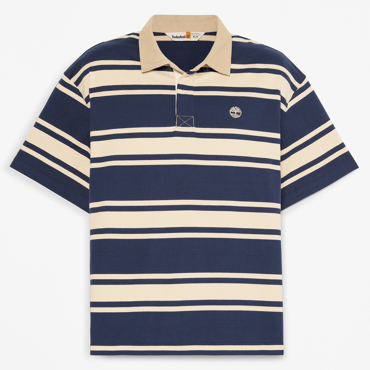 Striped ShortSleeve Rugby Polo TBL Dark Navy HERO