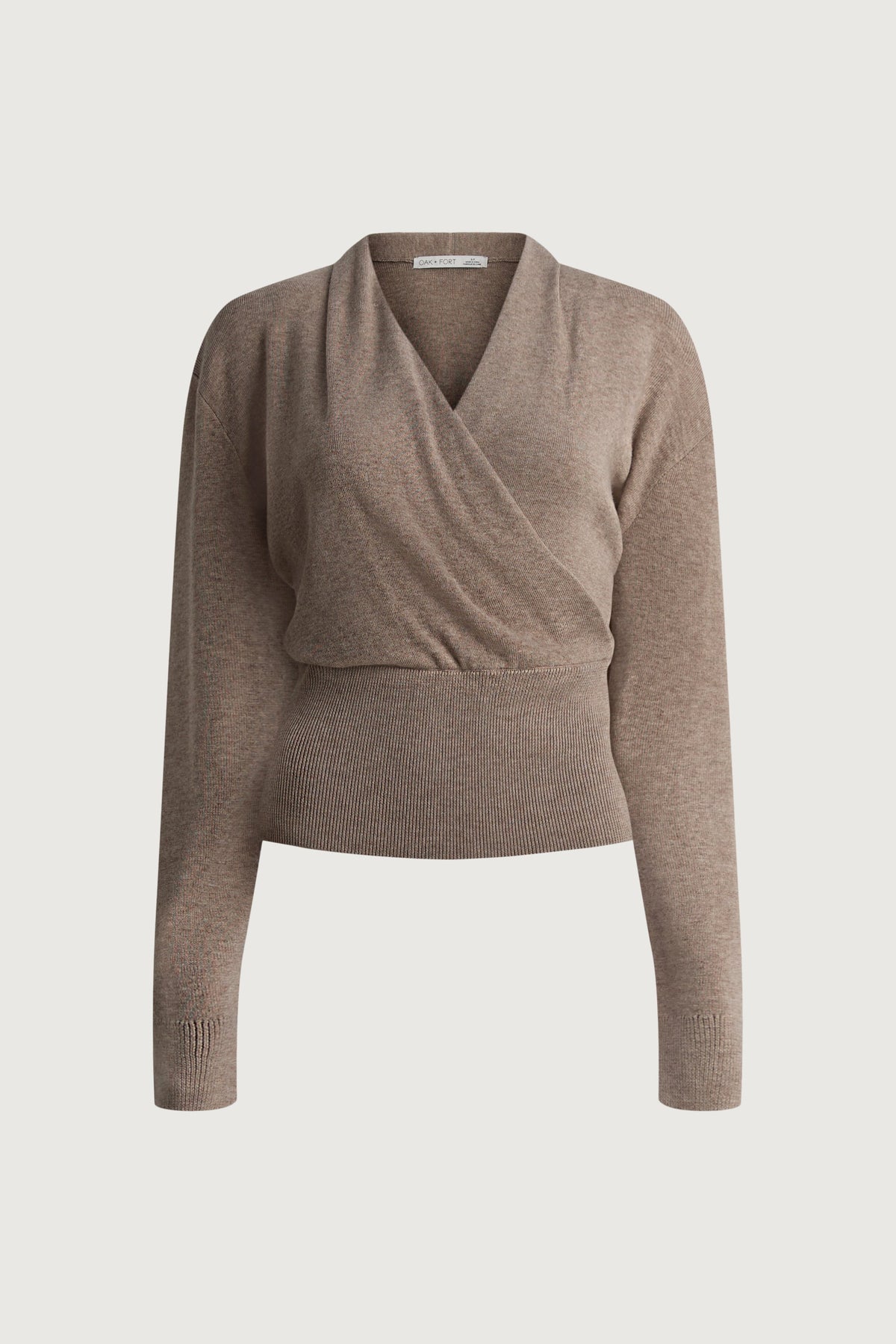 DRAPED WRAP KNIT SWEATER
