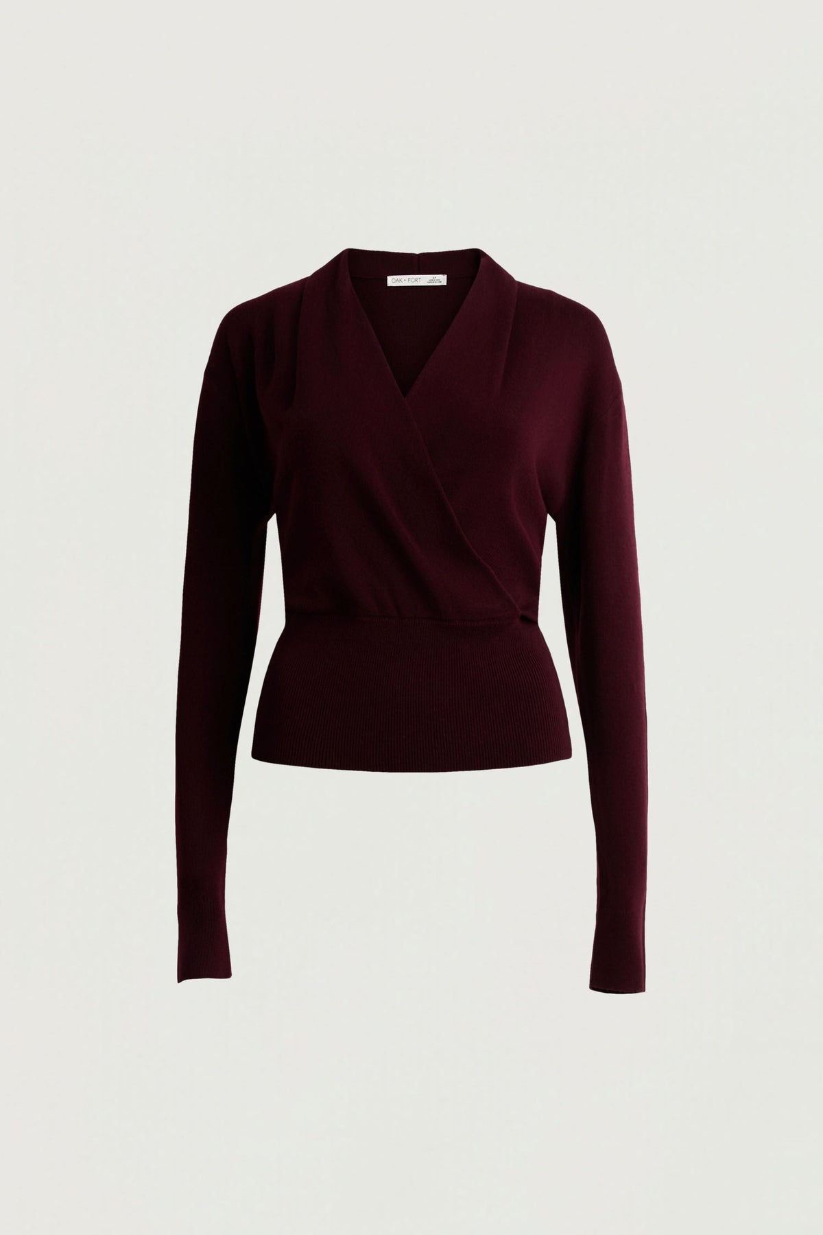 DRAPED WRAP KNIT SWEATER