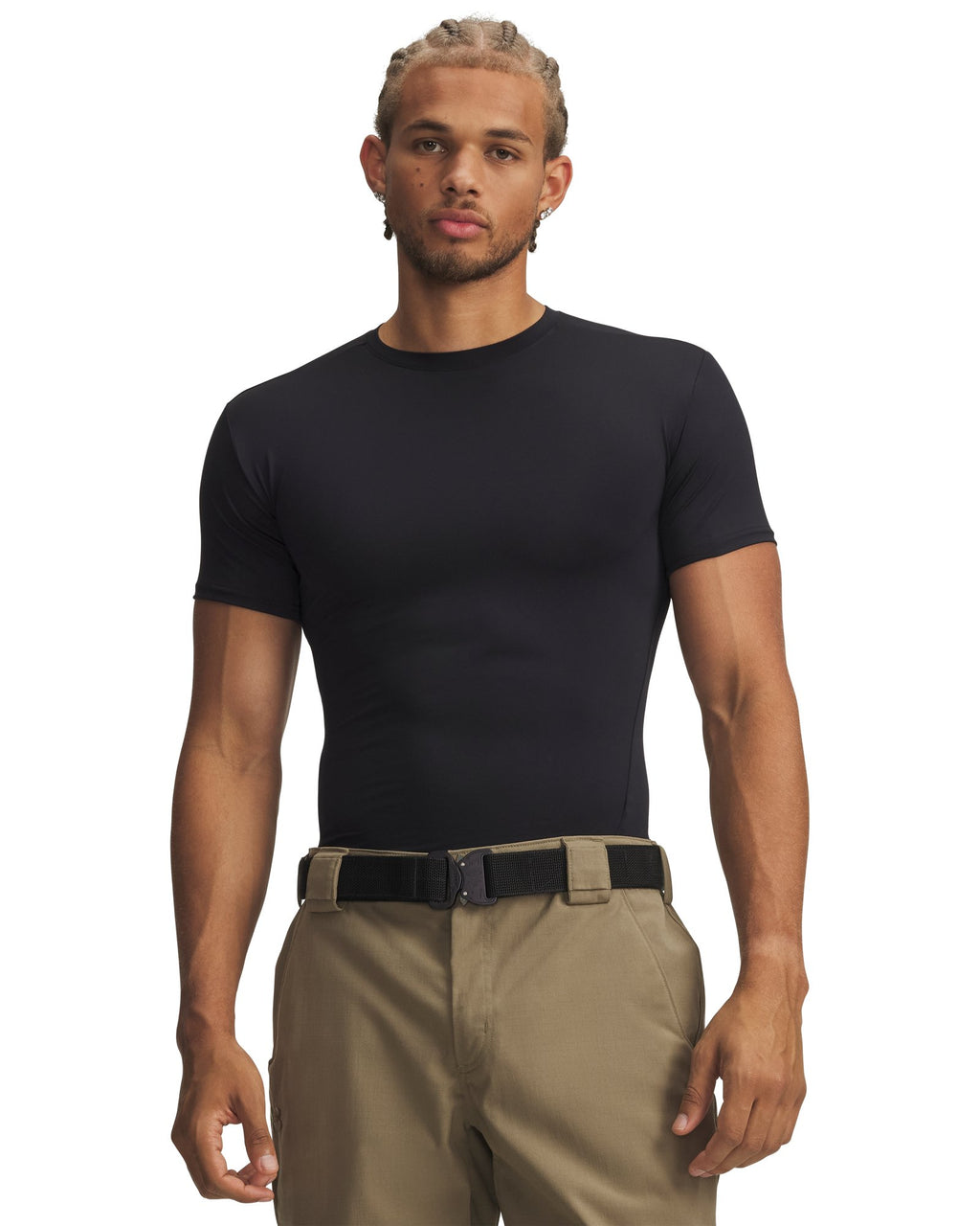 Tactical HeatGear® Compression Men's Short Sleeve T-Shirt - Black