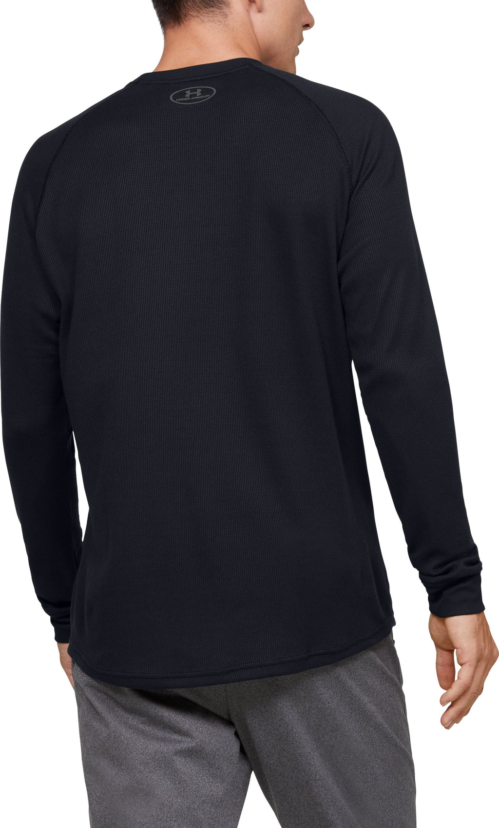 UA Waffle Men's Crew Long Sleeve - Black