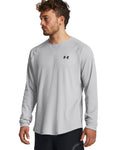 UA Waffle Men's Crew Long Sleeve - Gray