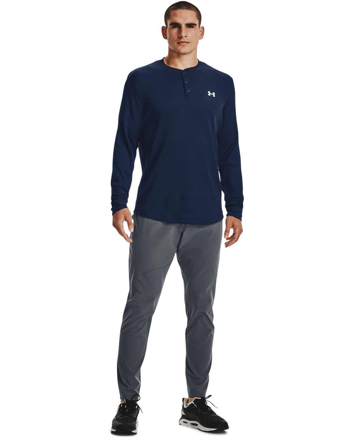 UA Waffle Men's Henley - Blue