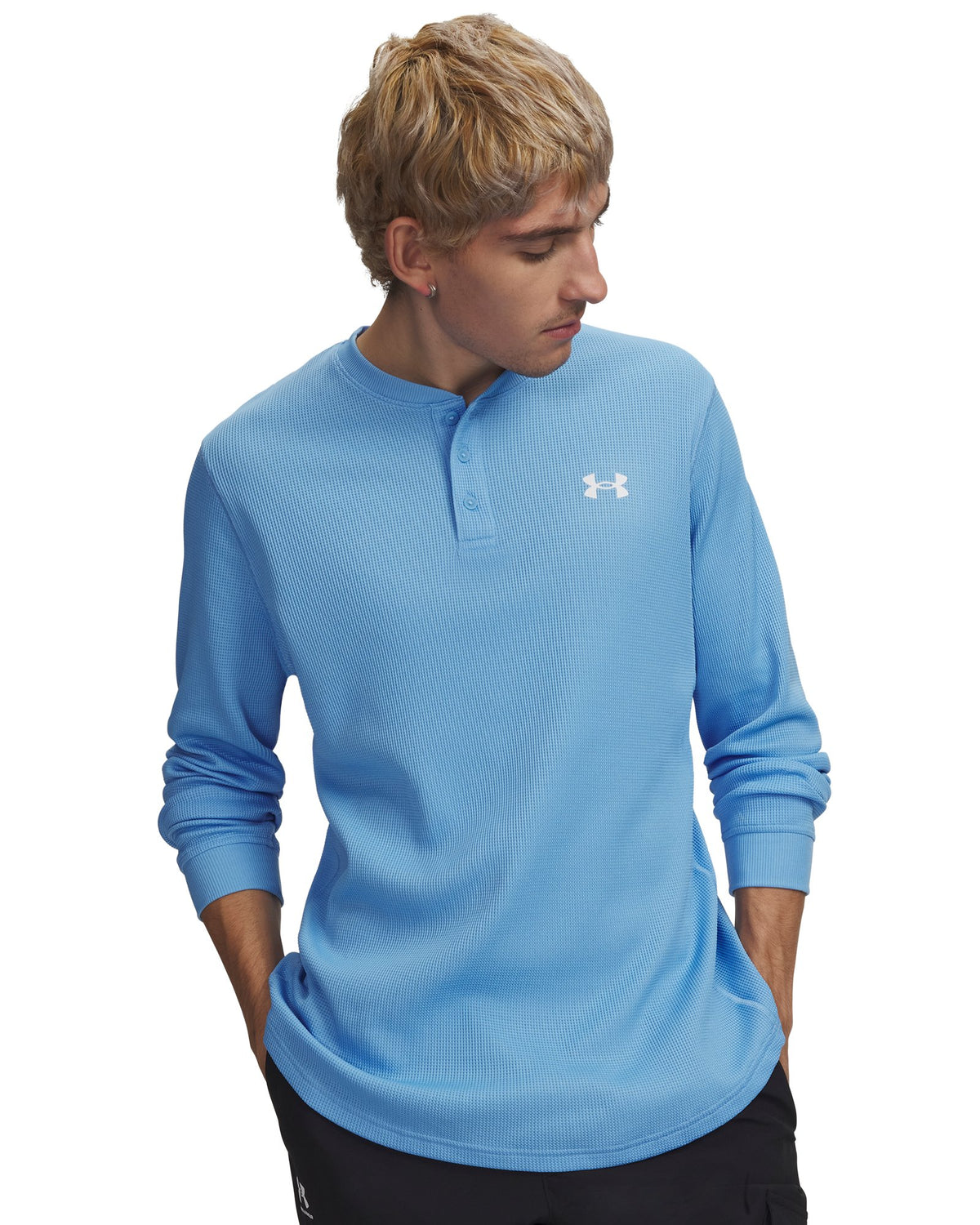 UA Waffle Men's Henley - Blue